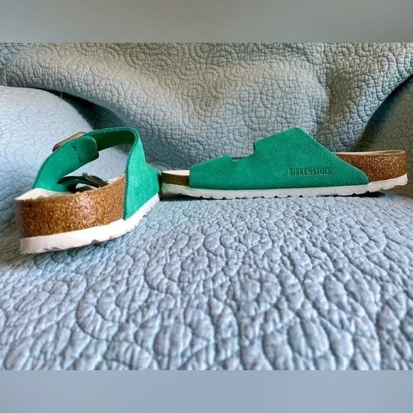 Rare Birkenstock Arizona Sandals in Emerald Green Suede. 38. Medium/Narr… - Picture 6 of 7